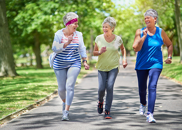 Image of people walking in a park