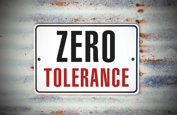 Zero Tolerance sign